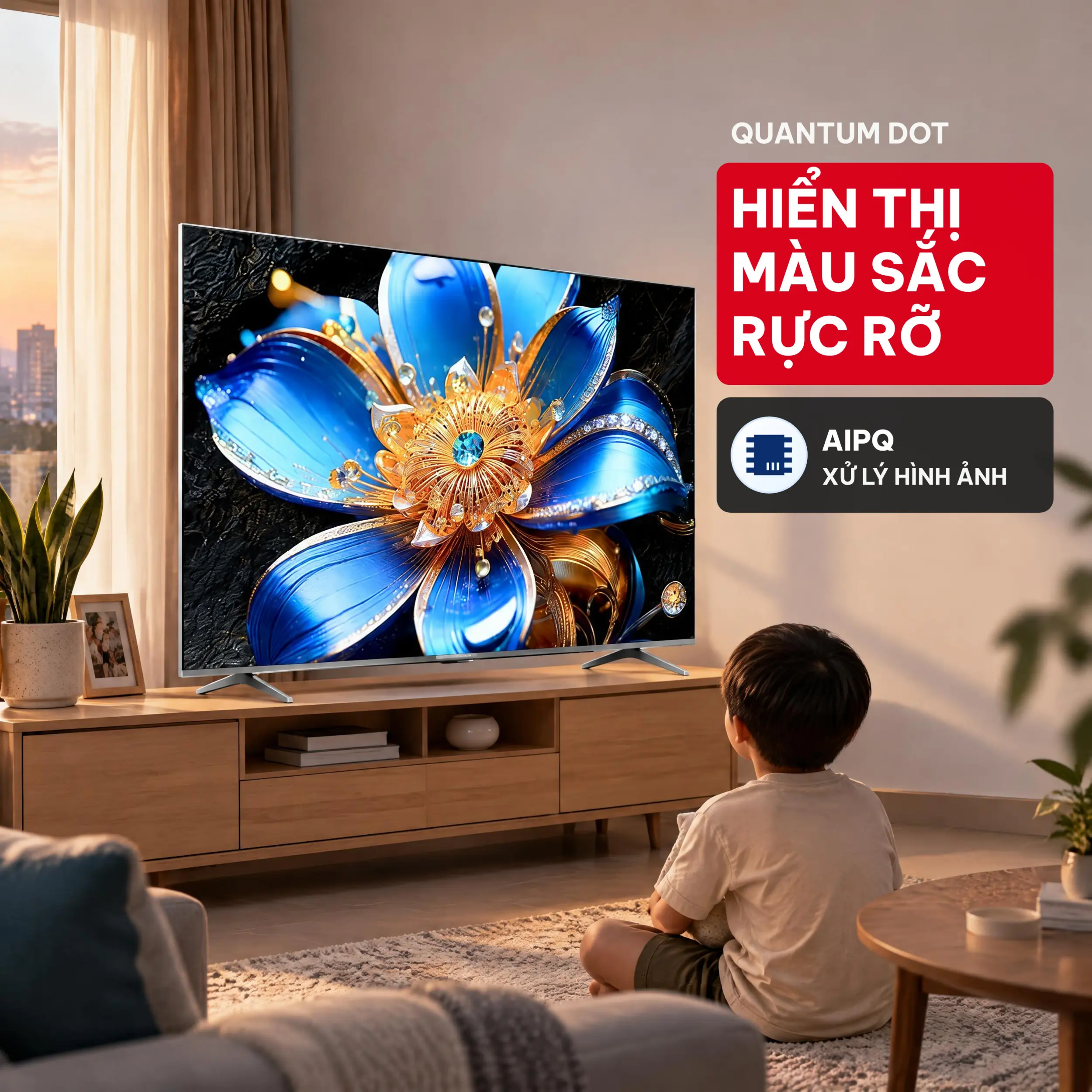 Google Tivi QLED TCL 4K 75 inch 75T6D - Quantum Dot tái tạo màu sắc rực rỡ Google Tivi QLED TCL 4K 75 inch 75T6D - Quantum Dot tái tạo màu sắc rực rỡ
