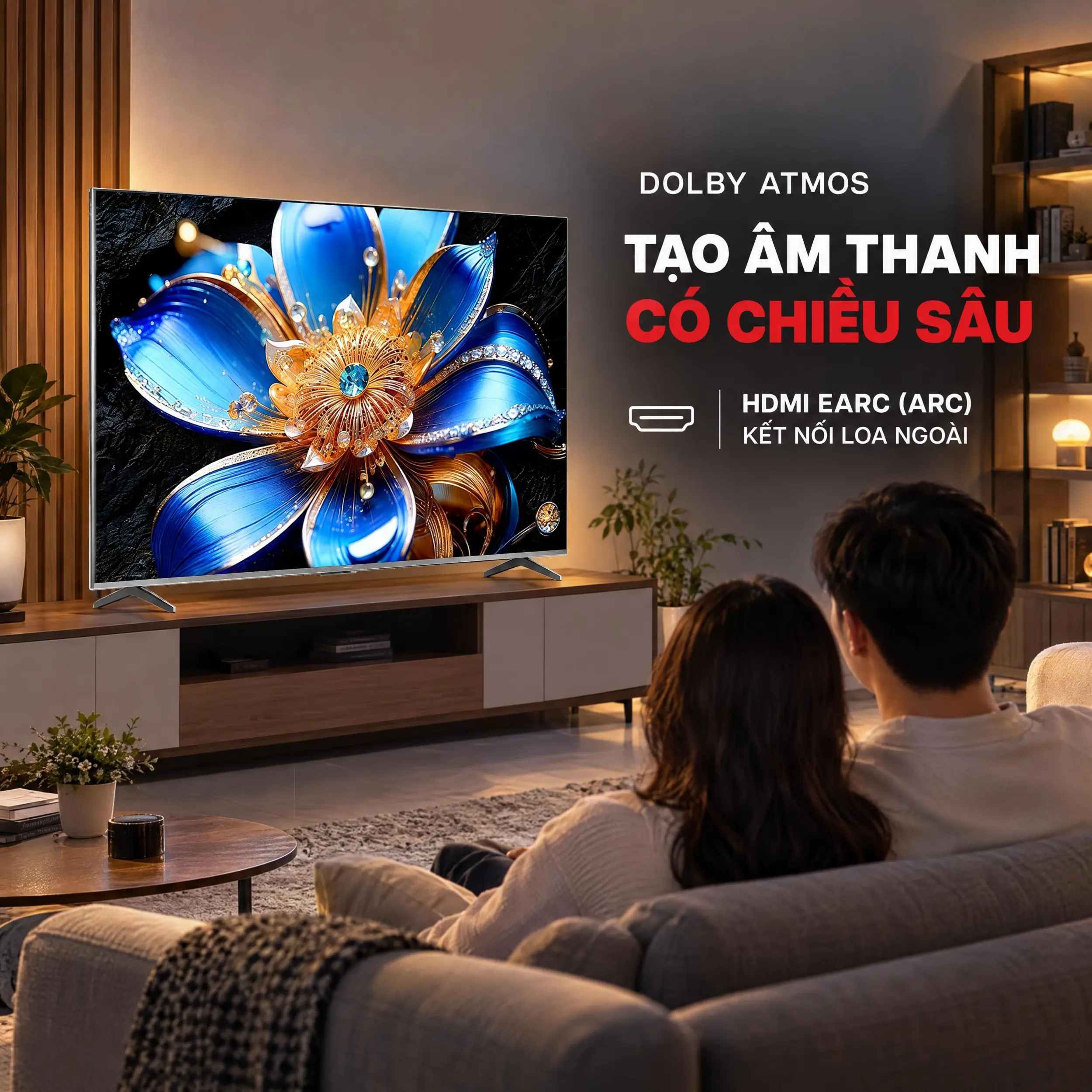 Google Tivi QLED TCL 4K 75 inch 75T6D - Tái tạo âm thanh sống động Google Tivi QLED TCL 4K 75 inch 75T6D - Tái tạo âm thanh sống động