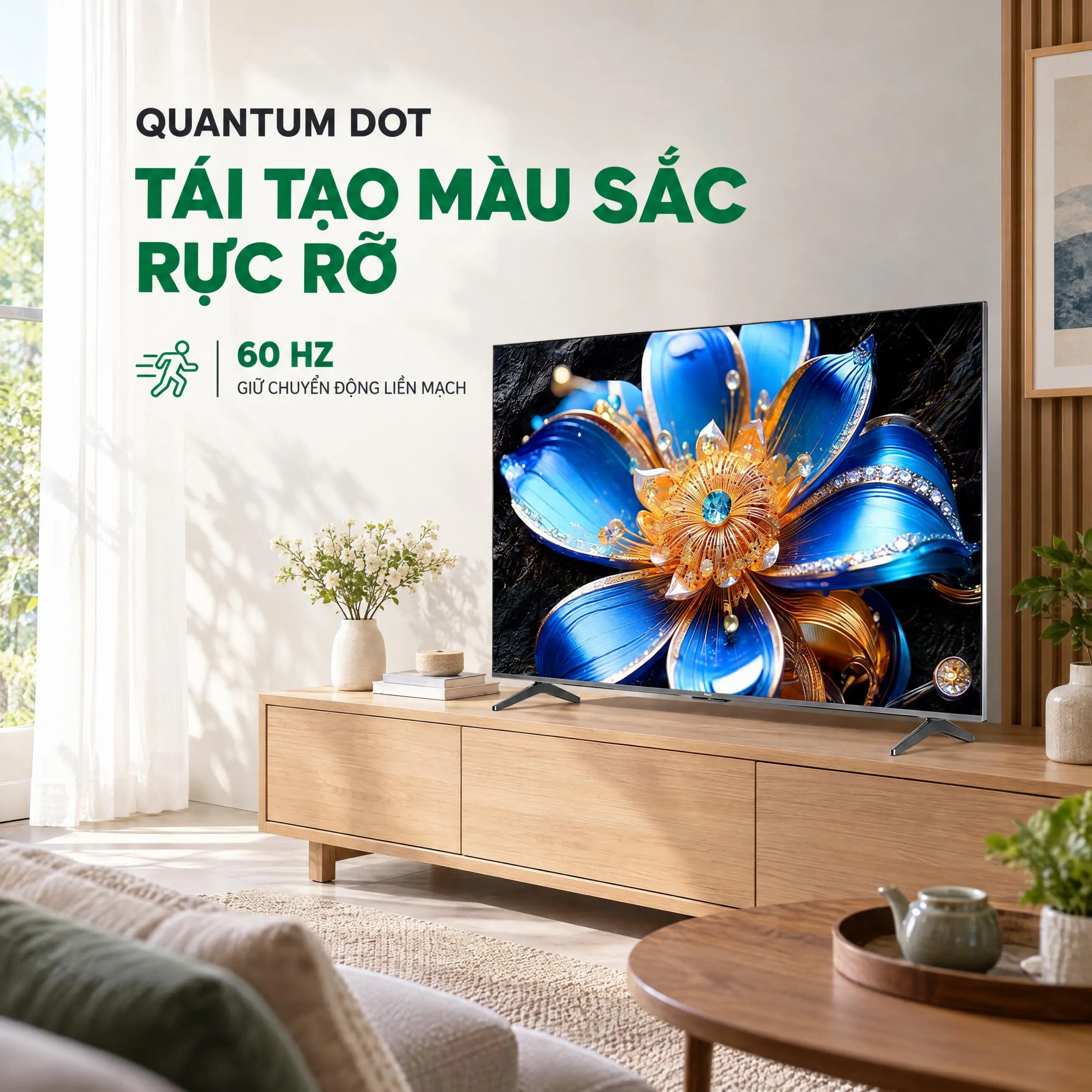 Google Tivi QLED TCL 4K 55 inch 55T6D - Tái tạo màu sắc rực rỡ