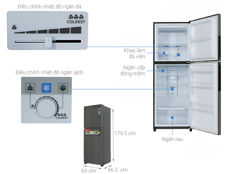 Tủ lạnh Sharp Inverter 360 lít SJ-XP382AE-DS