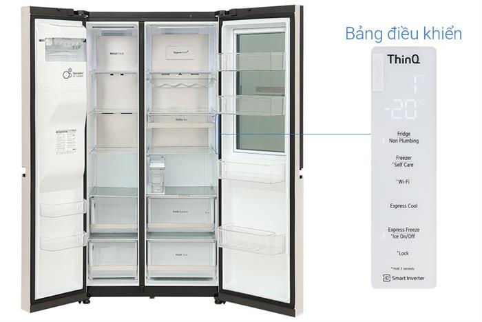 Tủ lạnh LG Inverter 635 lít Side By Side InstaView Door-in-Door GR-X257BG Màu Màu be