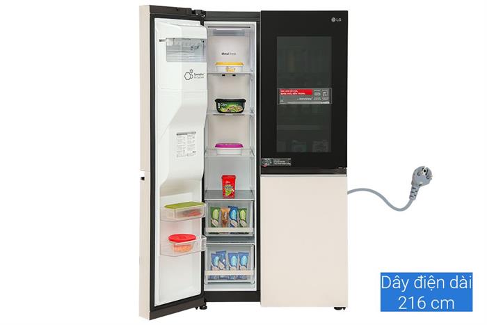 Tủ lạnh LG Inverter 635 lít Side By Side InstaView Door-in-Door GR-X257BG Màu Màu be
