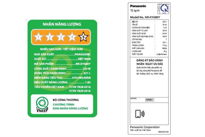 Tủ lạnh Panasonic Inverter 621 lít PRIME+ Edition Multi Door NR-XY680YMMV Màu Đen