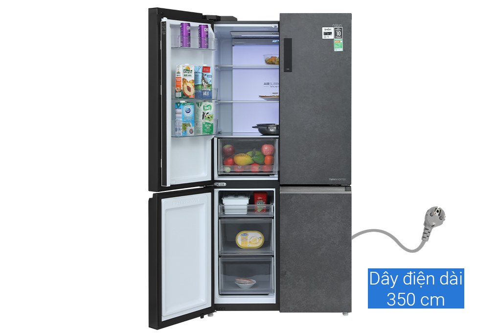 Tủ lạnh Aqua Inverter 660 lít Multi Door AQR-M727XA(GS)U1 Màu Xám