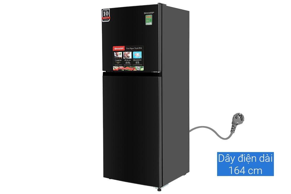Tủ lạnh Sharp Inverter 197 lít SJ-X215V-DG Màu Đen
