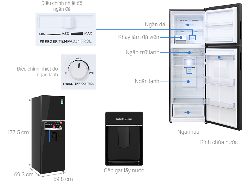 Tủ lạnh Aqua Inverter 358 lít AQR-T410FA(WGB)