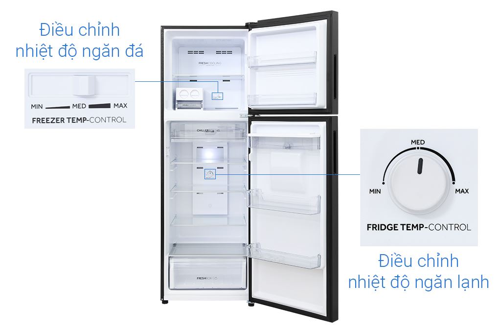 Tủ lạnh Aqua Inverter 358 lít AQR-T410FA(WGB) Màu Đen