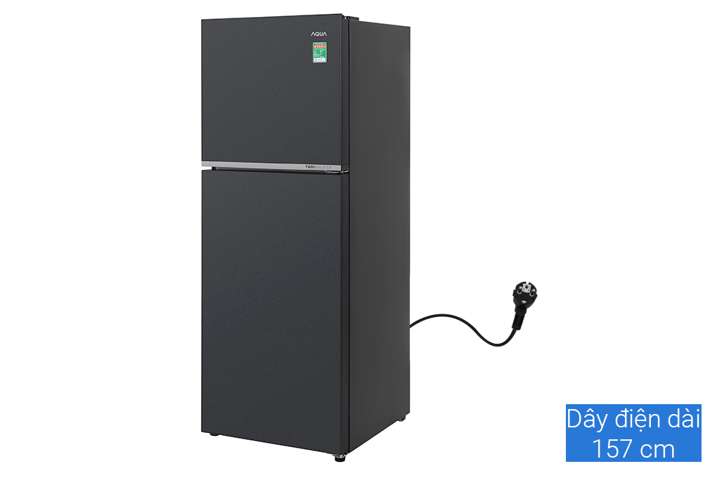 Tủ lạnh Aqua Inverter 328 lít AQR-T380FA(SL) Màu Đen - Xám