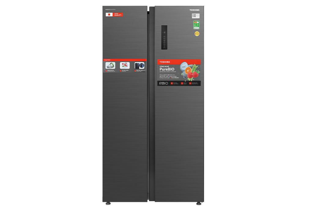 Tủ lạnh Toshiba Inverter 555 lít Side By Side GR-RS696WI-PMV(60)-AG Màu Xám