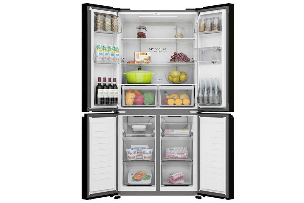 Tủ lạnh Aqua Inverter 469 lít Multi Door AQR-M536XA(WSL) Màu Xám đậm