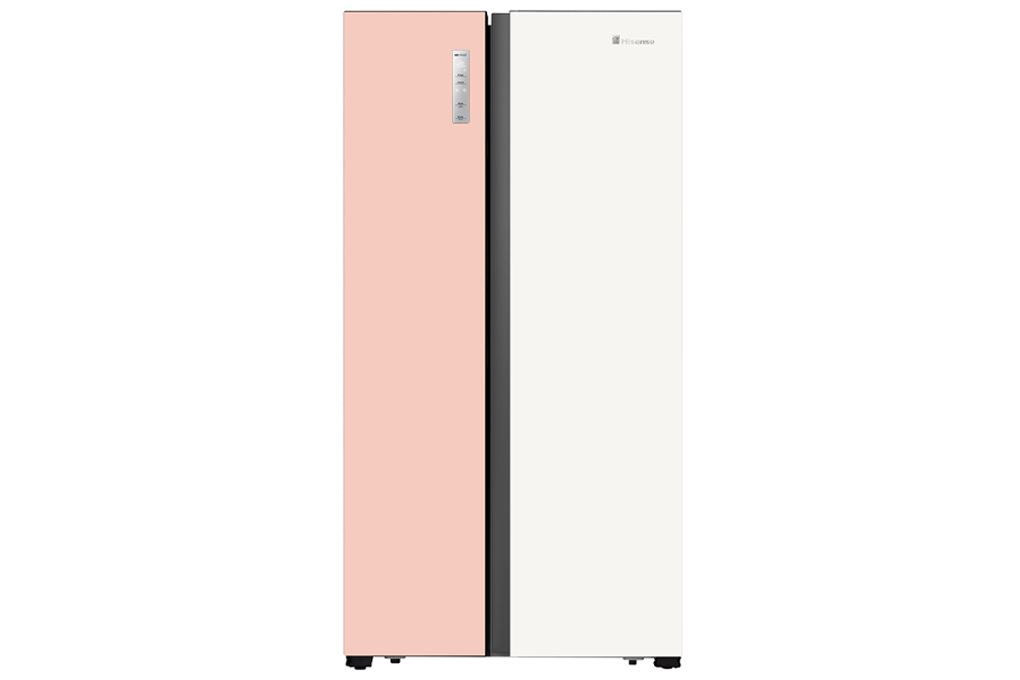 Tủ lạnh Hisense Inverter 519 lít Side By Side RS668N4EW-PU Màu Trắng - Hồng