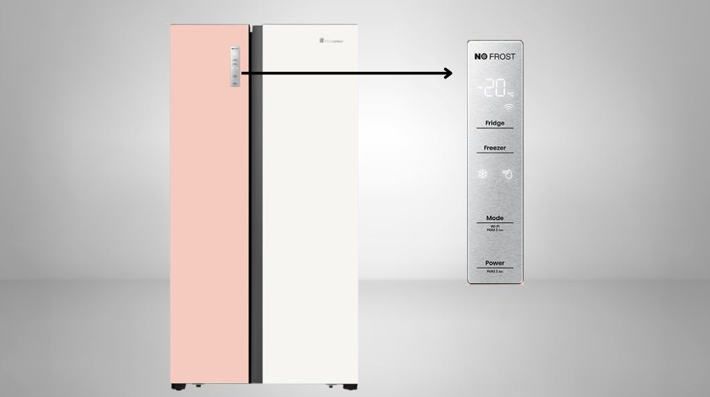 Tủ lạnh Hisense Inverter 519 lít Side By Side RS668N4EW-PU - Bảng điều khiển