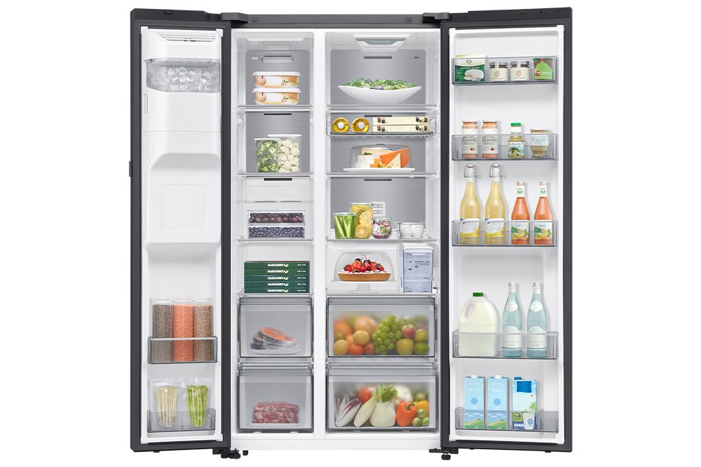 Tủ lạnh Samsung Inverter 615 lít Side By Side AI Home RS90F65D2FSV Màu Đen