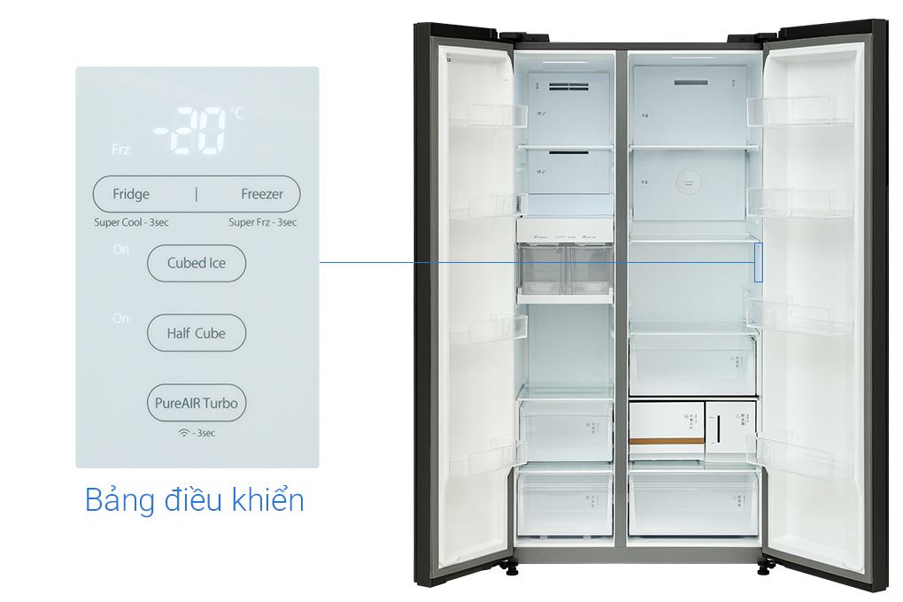 Tủ lạnh Toshiba Inverter 711 lít Side By Side GR-RS905WIA-PGV(22)-XK Màu Đen