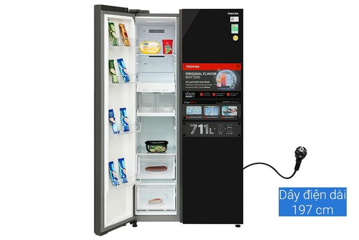 Tủ lạnh Toshiba Inverter 711 lít Side By Side GR-RS905WIA-PGV(22)-XK Màu Đen