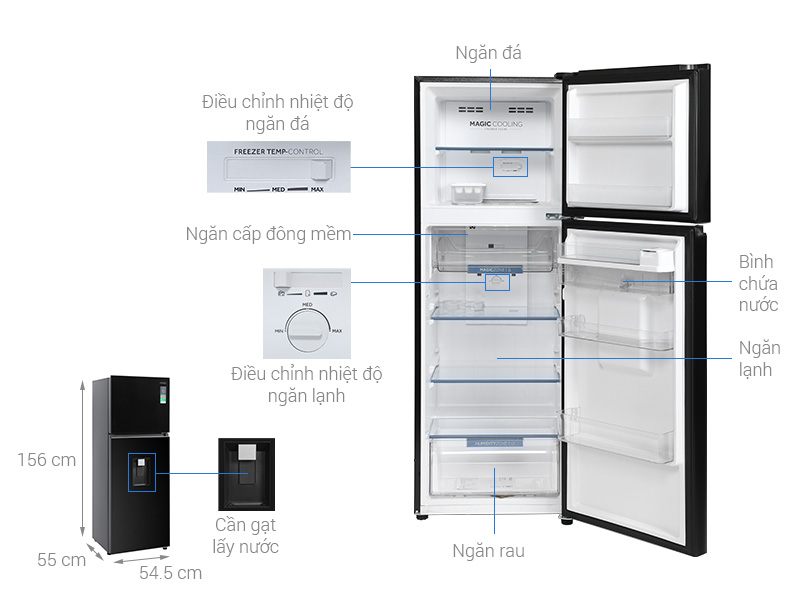 Tủ lạnh Aqua Inverter 236 lít AQR-T265FA(WFB)