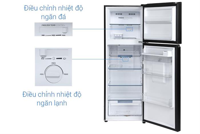 Tủ lạnh Aqua Inverter 236 lít AQR-T265FA(WFB) Màu Đen