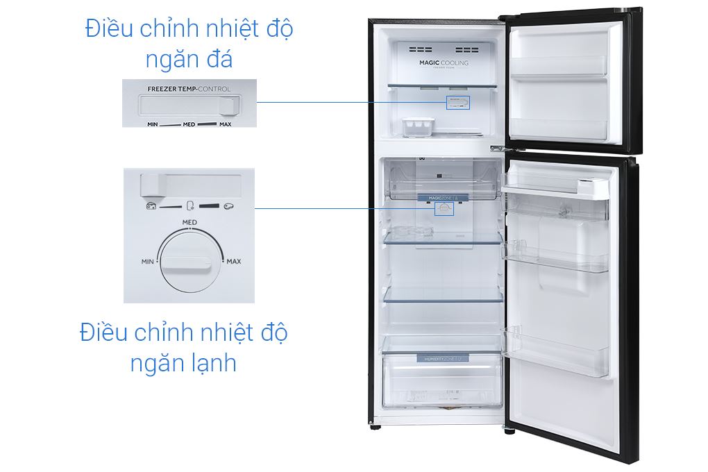 Tủ lạnh Aqua Inverter 236 lít AQR-T265FA(WFB) Màu Đen