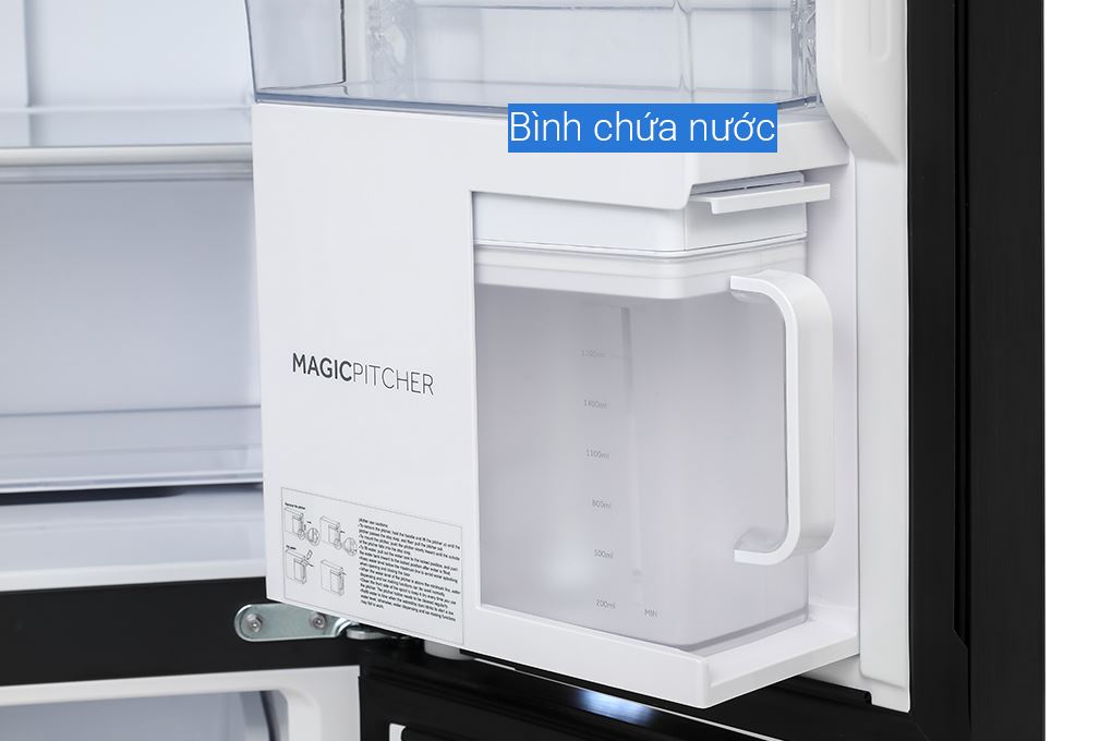 Tủ lạnh Aqua Inverter 522 lít Multi Door AQR-MA600XA(WGL)U1 Màu Đen