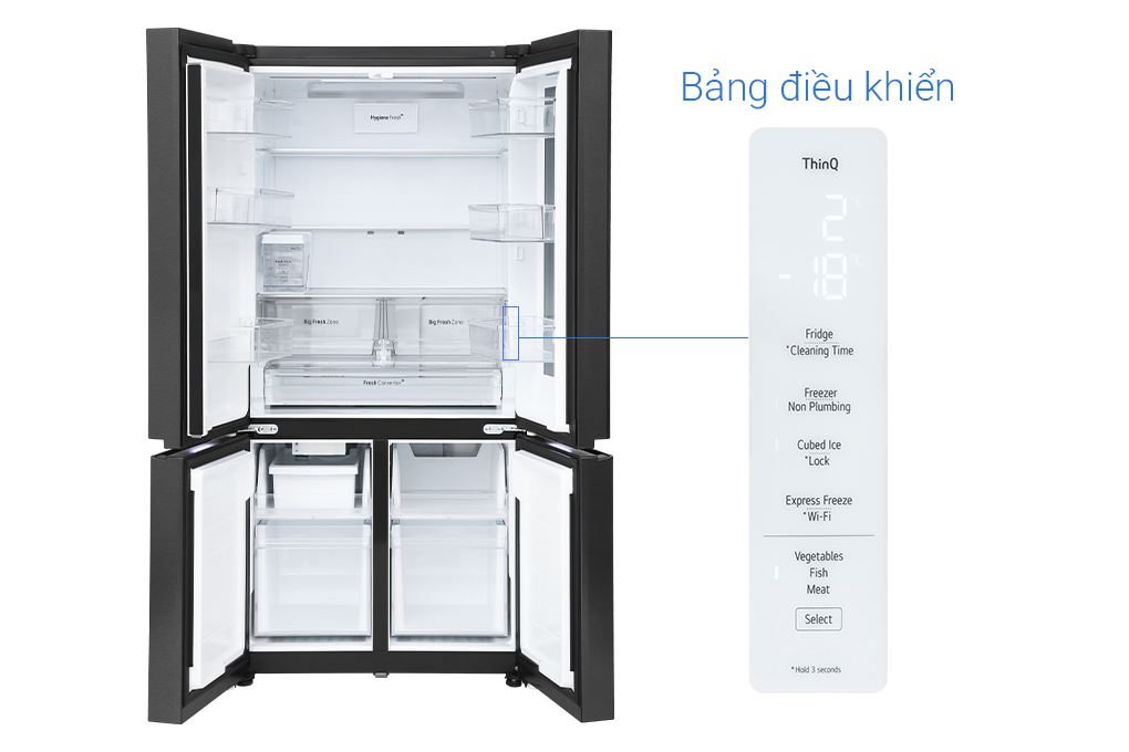 Tủ lạnh LG Inverter 576 lít Multi Door InstaView LFD58BLMAI Màu Đen