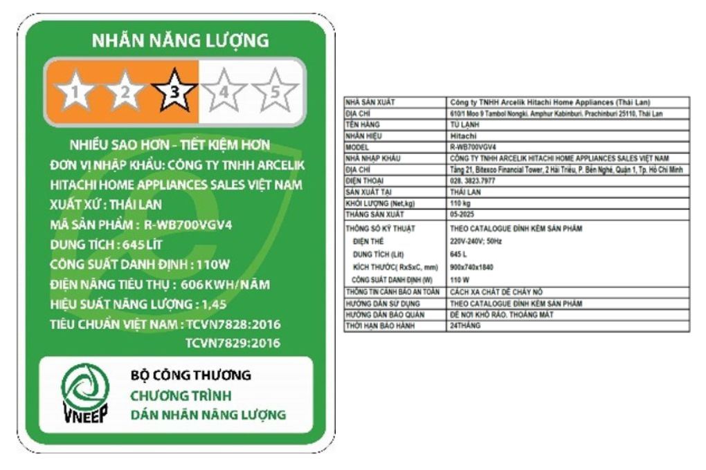 Tủ lạnh Hitachi Inverter 645 lít Multi Door R-WB700VGV4 GBK Màu Đen