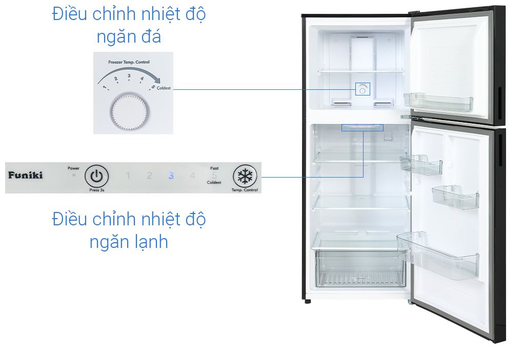 Tủ lạnh Funiki Inverter 286 lít HR T8286GB Màu Đen