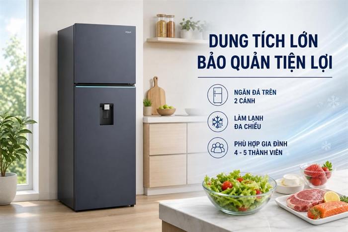 Tủ lạnh Aqua Inverter 455 lít AQR-TA518FA(WSL) Màu Đen