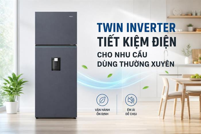 Tủ lạnh Aqua Inverter 455 lít AQR-TA518FA(WSL) Màu Đen