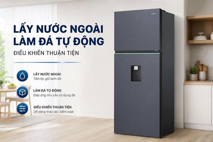 Tủ lạnh Aqua Inverter 455 lít AQR-TA518FA(WSL) Màu Đen