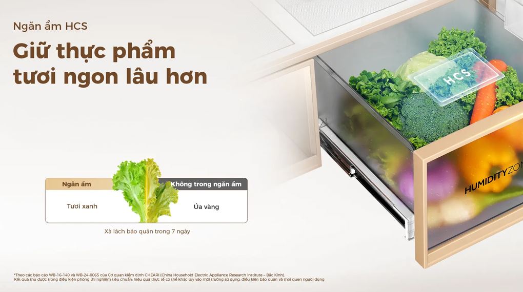 Tủ lạnh Aqua Inverter 508 lít Multi Door AQR-MA580XA(GB)U1 - Ngăn rau HCS
