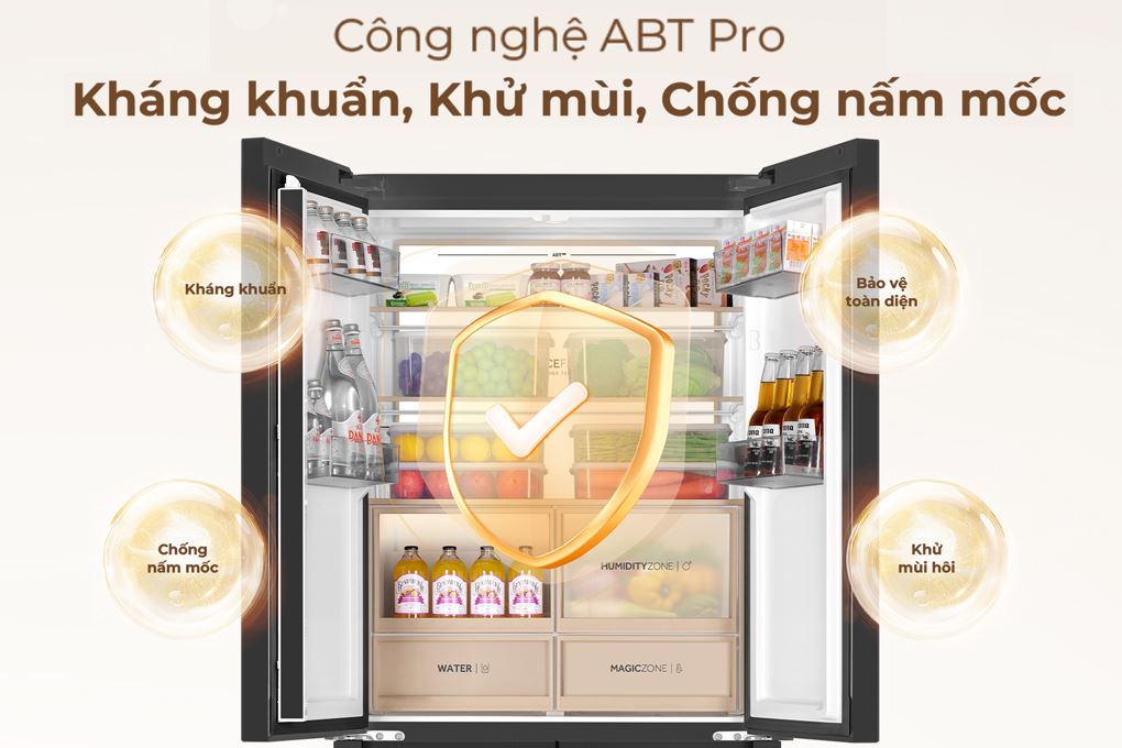 Tủ lạnh Aqua Inverter 508 lít Multi Door AQR-MA580XA(GB)U1 - Công nghệ ABT Pro