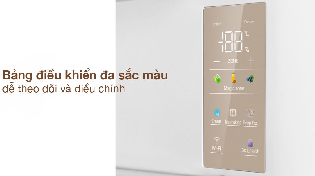 Tủ lạnh Aqua Inverter 508 lít Multi Door AQR-MA580XA(GB)U1 - Bảng điều khiển