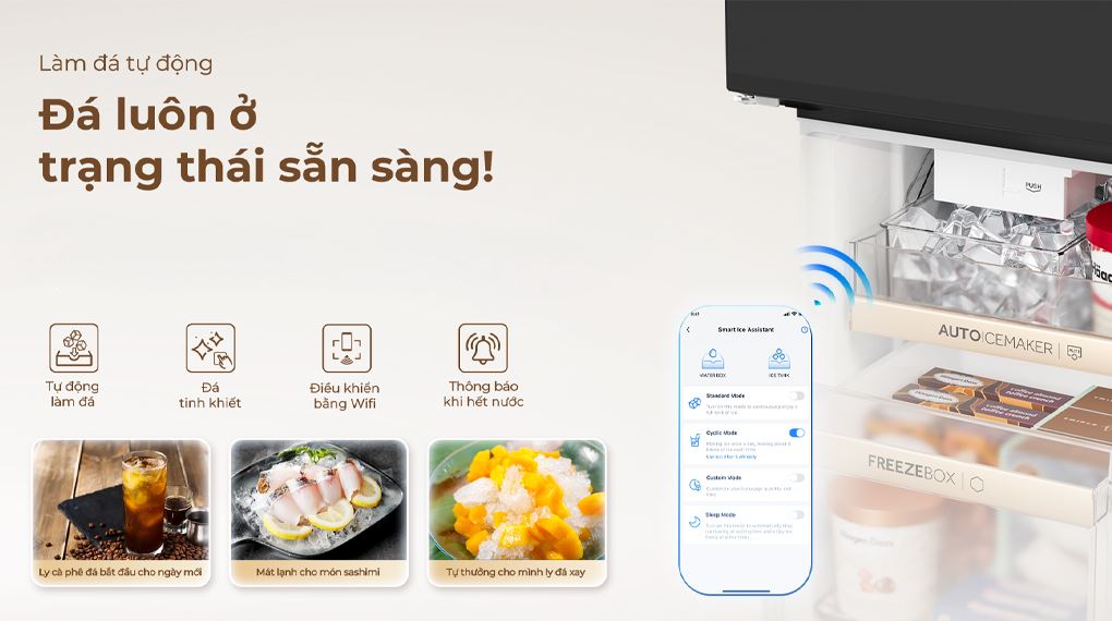 Tủ lạnh Aqua Inverter 508 lít Multi Door AQR-MA580XA(GB)U1 - Làm đá tự động