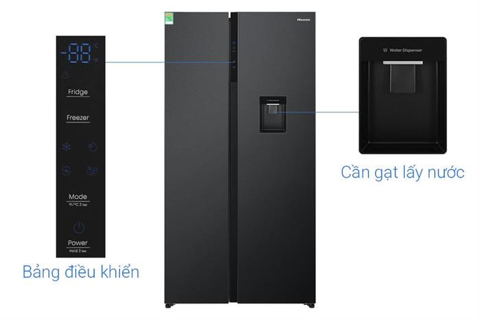 Tủ lạnh Hisense Inverter 550 lít Side By Side RS708N4EBND Màu Đen