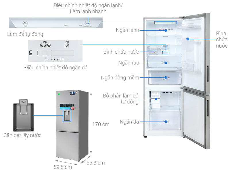 Tủ lạnh Samsung Inverter 307 lít RB30N4190S9/SV