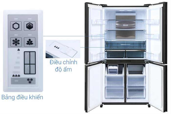 Tủ lạnh Sharp Inverter 572 lít Multi Door SJ-FX650V-MK Màu Đen