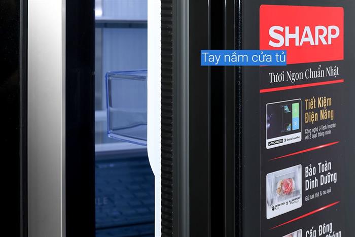Tủ lạnh Sharp Inverter 572 lít Multi Door SJ-FX650V-MK Màu Đen