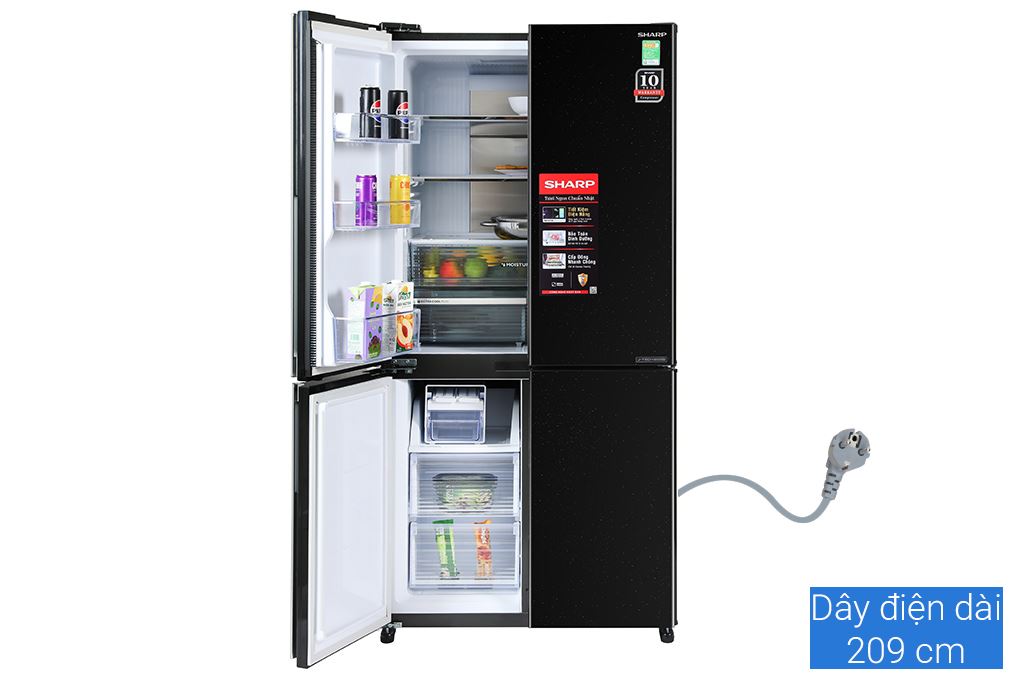 Tủ lạnh Sharp Inverter 572 lít Multi Door SJ-FX650V-MK Màu Đen