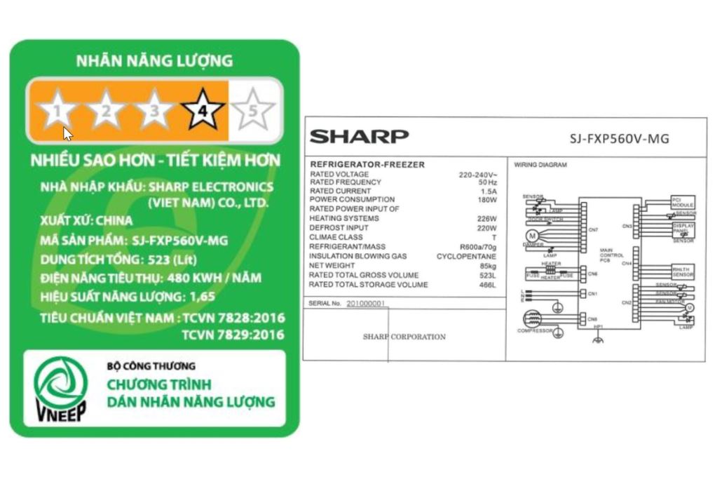 Tủ lạnh Sharp Inverter 466 lít Multi Door SJ-FXP560V-MG Màu Xám đậm