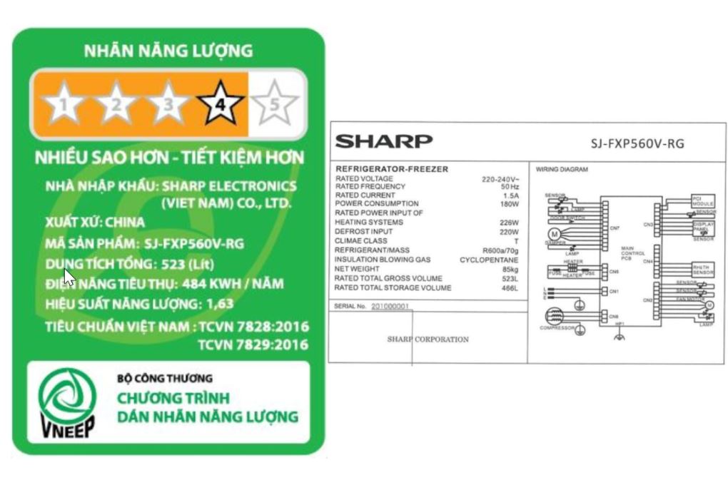 Tủ lạnh Sharp Inverter 466 lít Multi Door SJ-FXP560V-RG Màu Xám nhạt