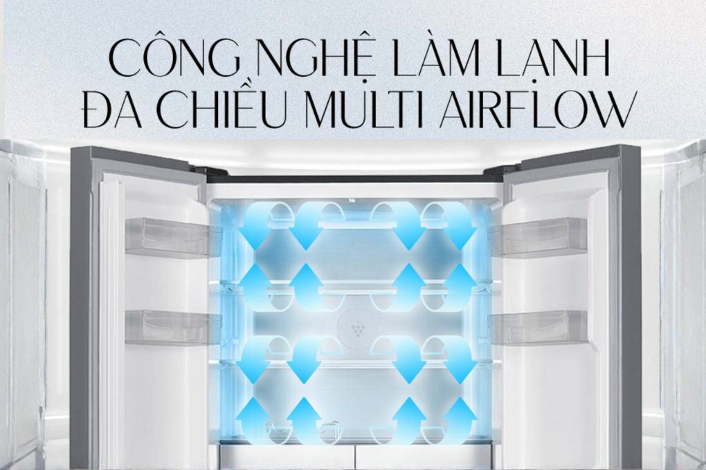 Làm lạnh đa chiều - Tủ lạnh Sharp Inverter 466 lít Multi Door SJ-FXP560V-RG