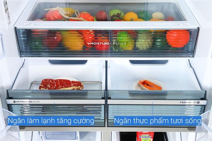 Tủ lạnh Sharp Inverter 525 lít Multi Door SJ-FX610V-SL Màu Bạc Inox