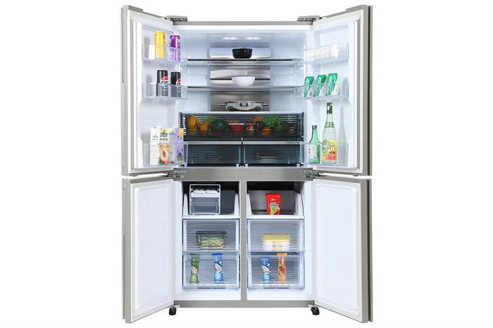 Tủ lạnh Sharp Inverter 525 lít Multi Door SJ-FX610V-SL Màu Bạc Inox