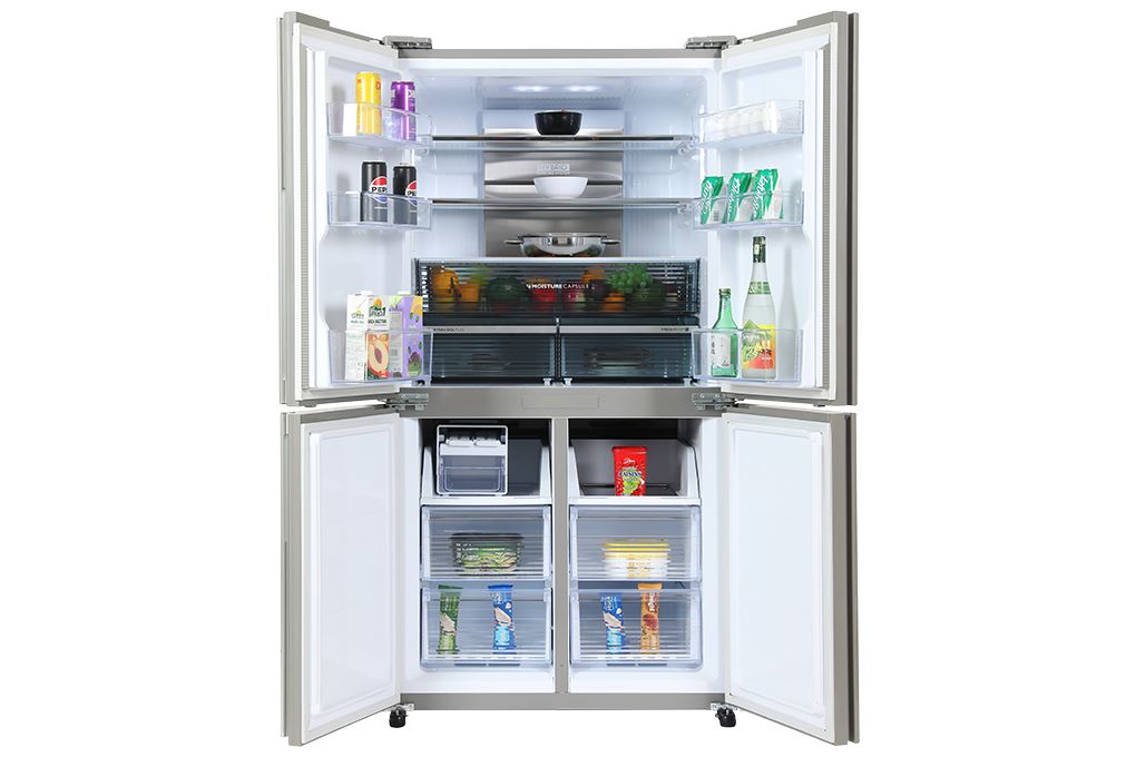 Tủ lạnh Sharp Inverter 525 lít Multi Door SJ-FX610V-SL Màu Bạc Inox