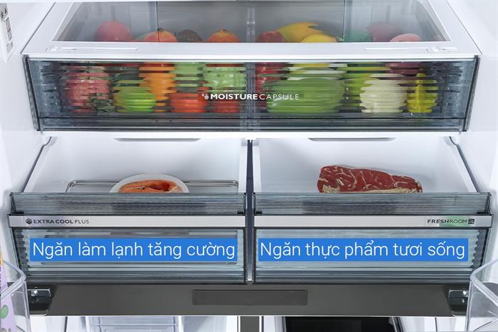 Tủ lạnh Sharp Inverter 525 lít Multi Door SJ-FX610V-MK Màu Đen