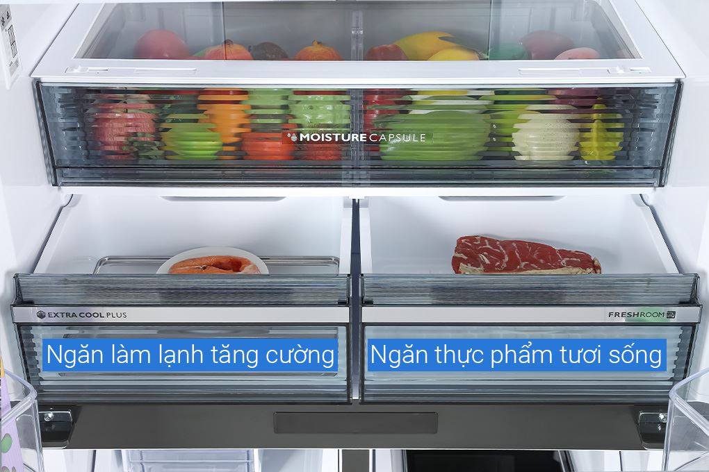 Tủ lạnh Sharp Inverter 525 lít Multi Door SJ-FX610V-MK Màu Đen