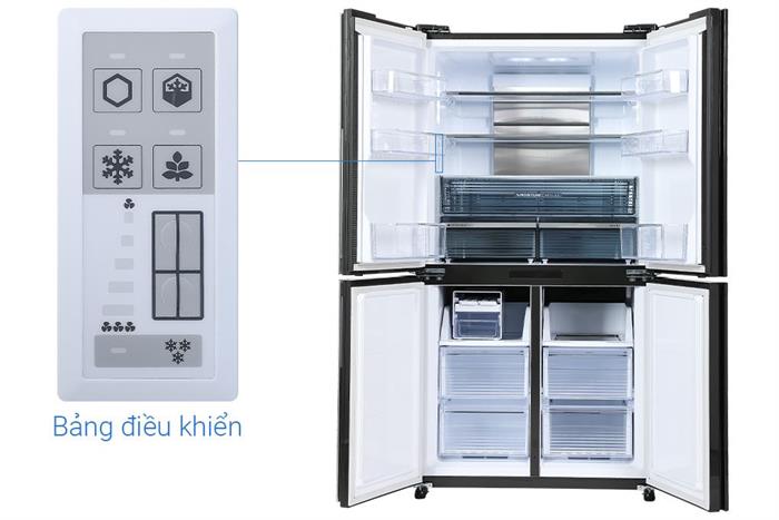 Tủ lạnh Sharp Inverter 525 lít Multi Door SJ-FX610V-MK Màu Đen