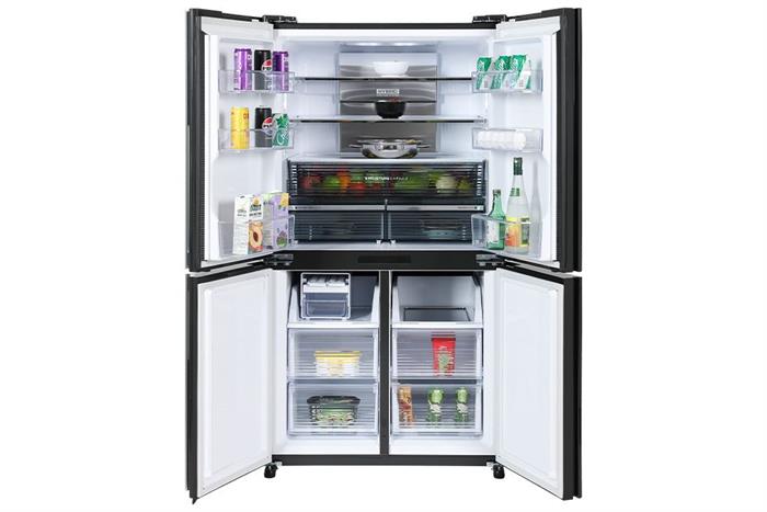 Tủ lạnh Sharp Inverter 525 lít Multi Door SJ-FX610V-MK Màu Đen