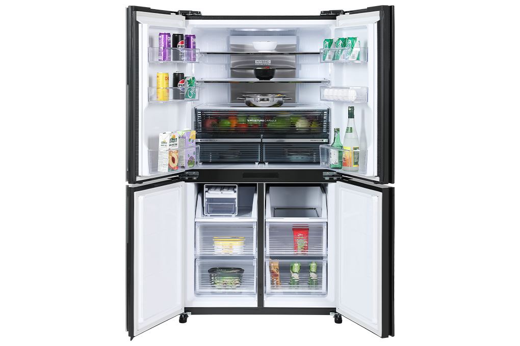 Tủ lạnh Sharp Inverter 525 lít Multi Door SJ-FX610V-MK Màu Đen