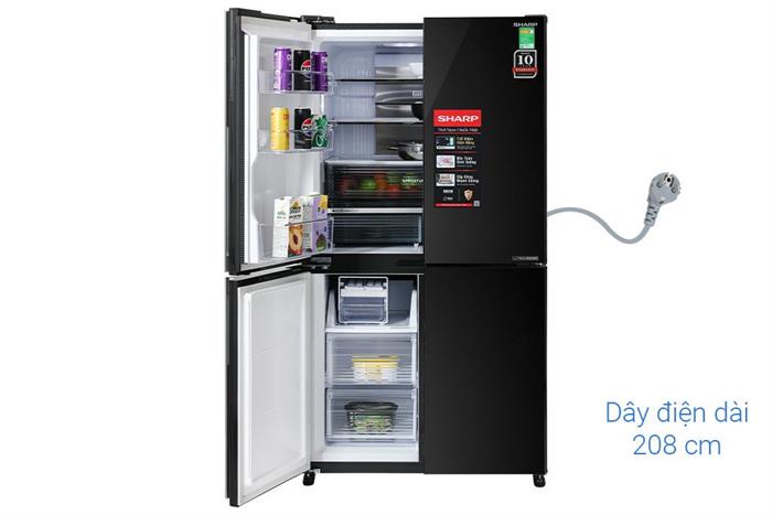 Tủ lạnh Sharp Inverter 525 lít Multi Door SJ-FX610V-MK Màu Đen